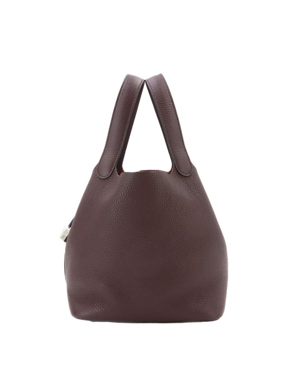 Hermes Picotin Lock 22 Hand Bag Taurillon Clemence Rouge Sellier Silver
